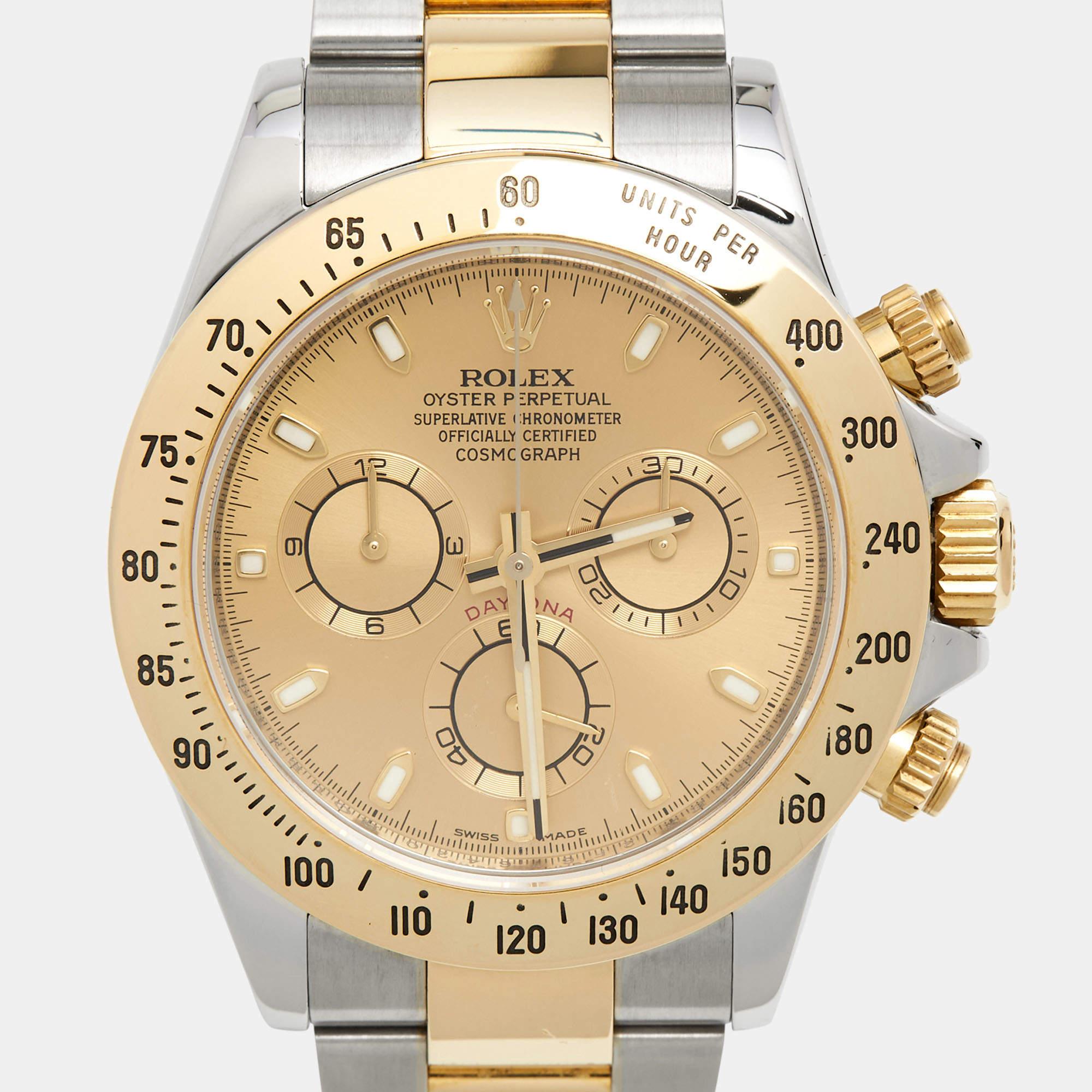 If it's Rolex, it's timeless. There's naturally a sense of unparalleled magnetism and a vision that's distinctly luxurious when it comes to Rolex watches. We see the same traits displayed by this Cosmograph Daytona 116523. Designed for men, the