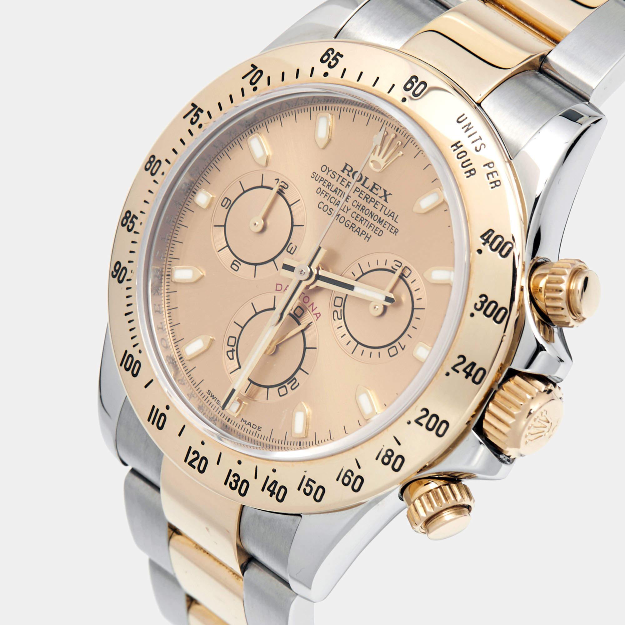Rolex Champagne 18K Gold Oystersteel Cosmograph Daytona Men's Wristwatch 40 mm 5