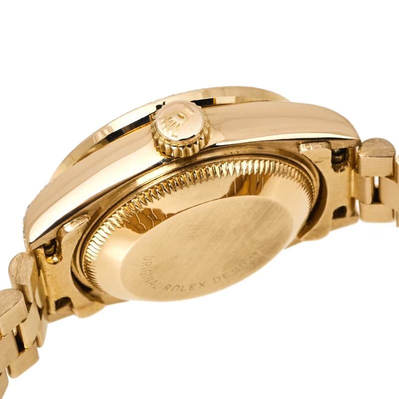 Rolex Champagne 18K Yellow Gold Diamond Datejust 69158 Women's Watch 26 mm 1