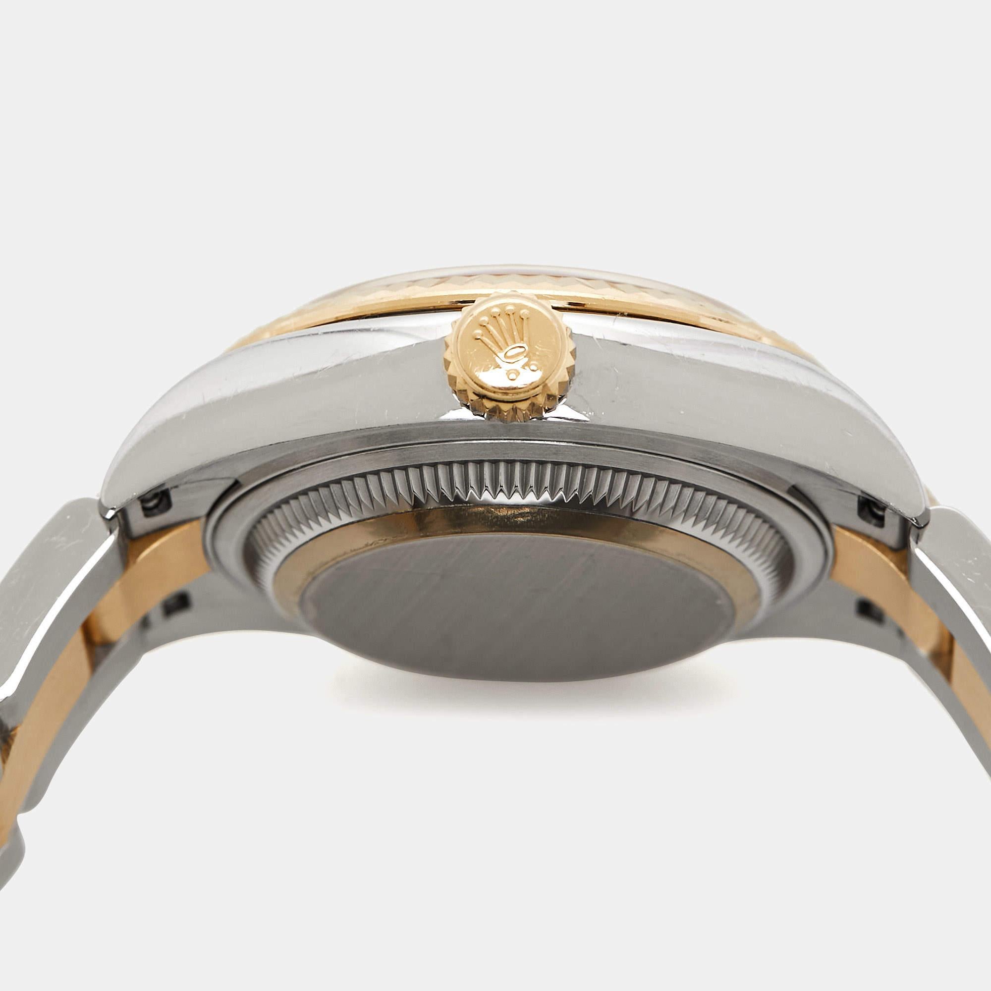 Rolex Champagne 18K Yellow Gold Oystersteel Datejust M279173-0002 Women's Wristw 10