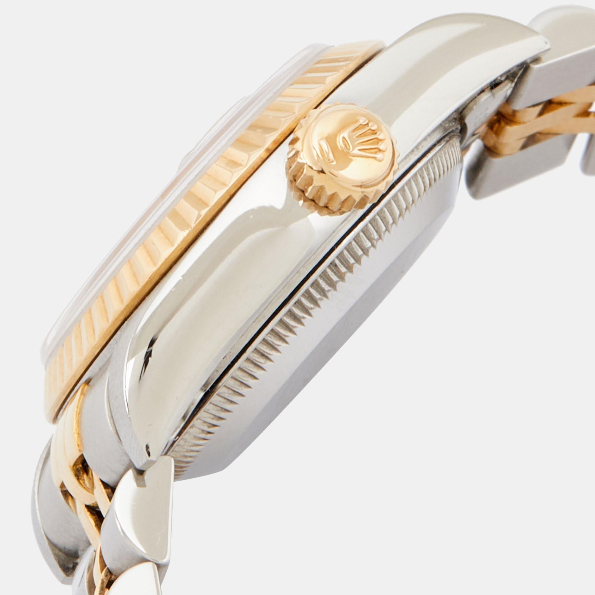 Rolex Champagne Diamond 18k And  Datejust 69173 Women's Wristwatch 26 mm 2