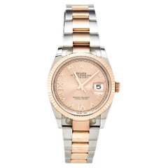 Rolex Montre Champagne en or rose 18 carats et acier inoxydable Datejust M126231-0028