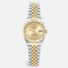 Rolex Champagne Diamond 18k Yellow Datejust 16233 Orologio da polso da uomo 36 mm