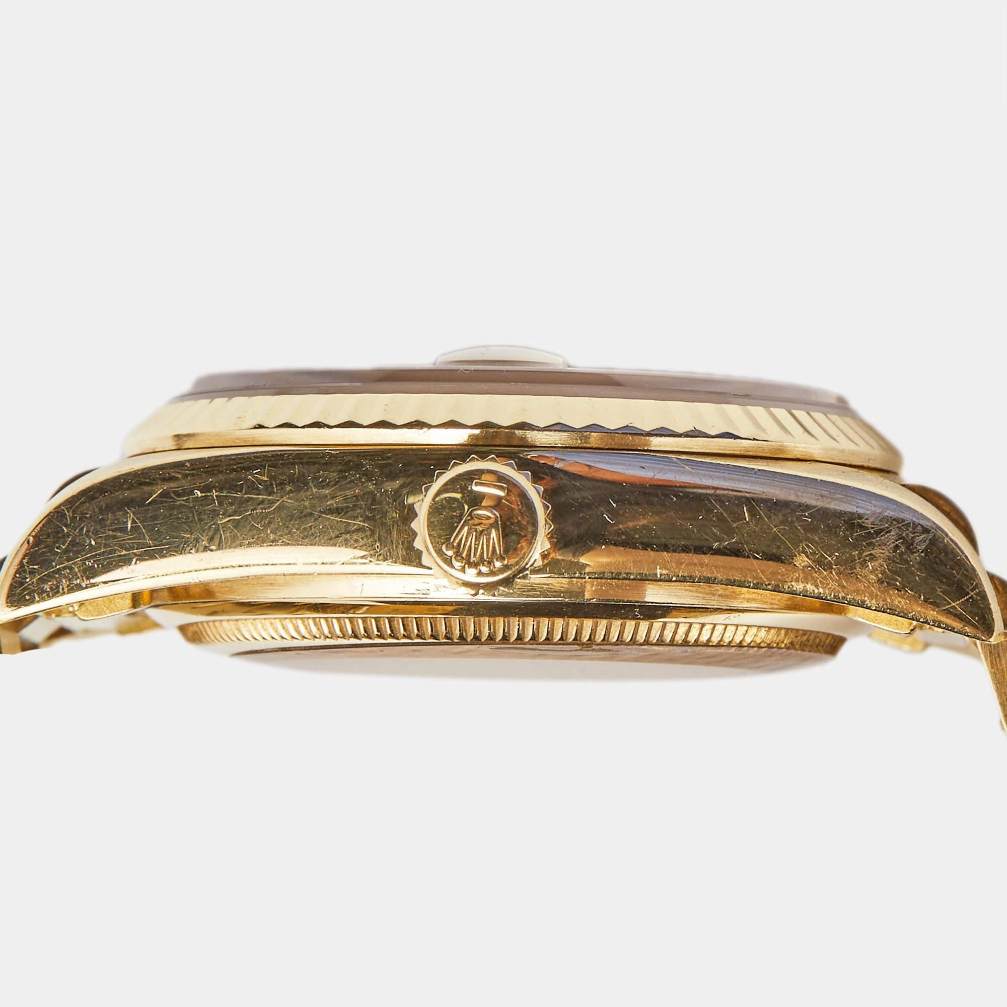 Rolex Champagne Diamond 18K Yellow  Day-Date President 18038 Wristwatch 36 mm 1