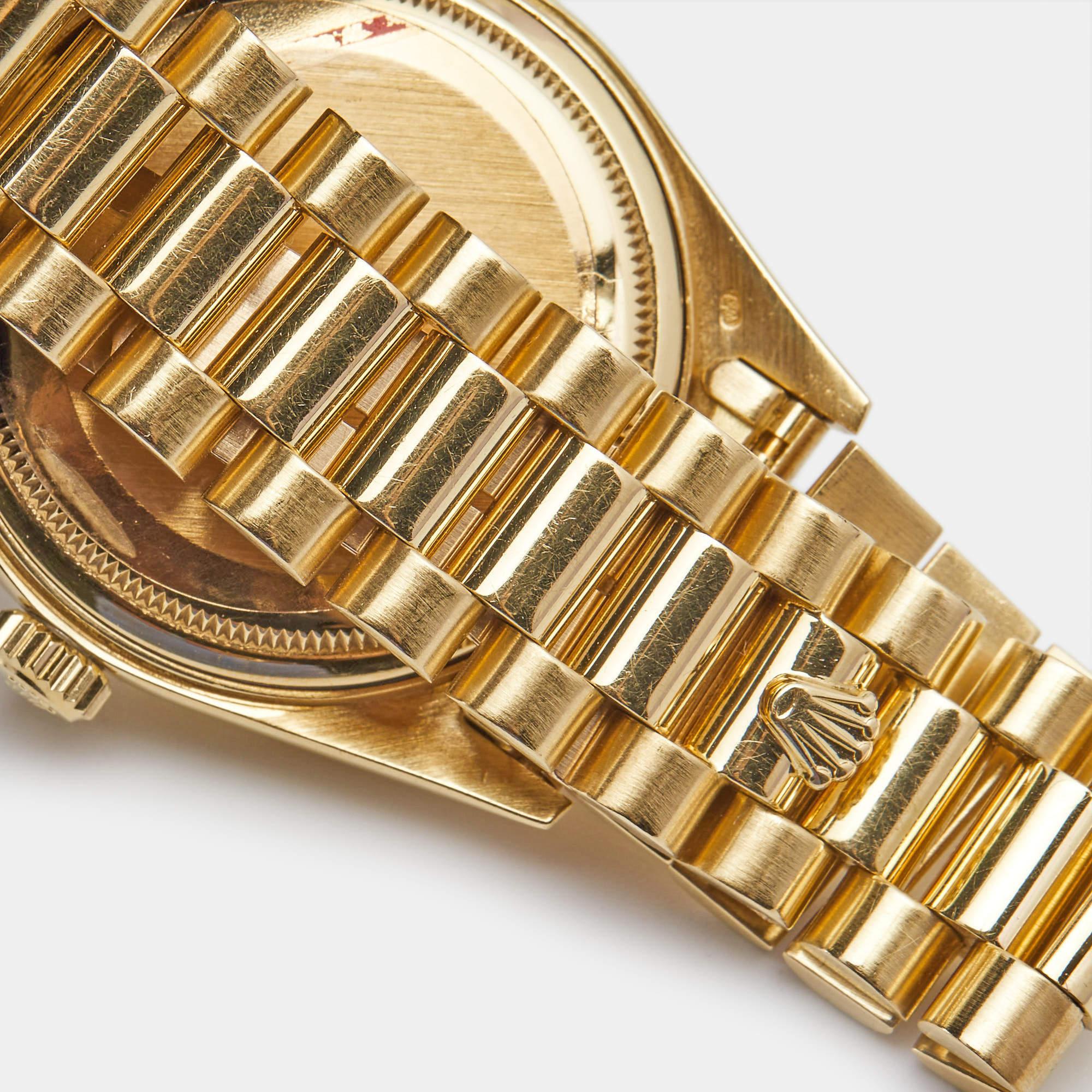 Rolex Champagne Diamond 18K Yellow  Day-Date President 18038 Wristwatch 36 mm 2