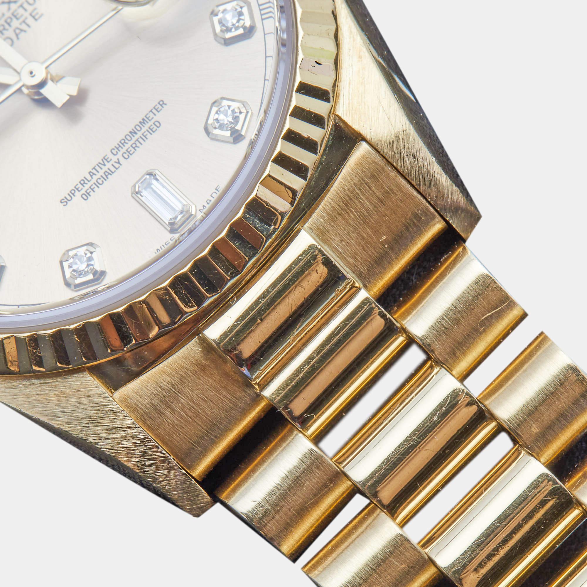 Rolex Champagne Diamond 18K Yellow  Day-Date President 18038 Wristwatch 36 mm 4