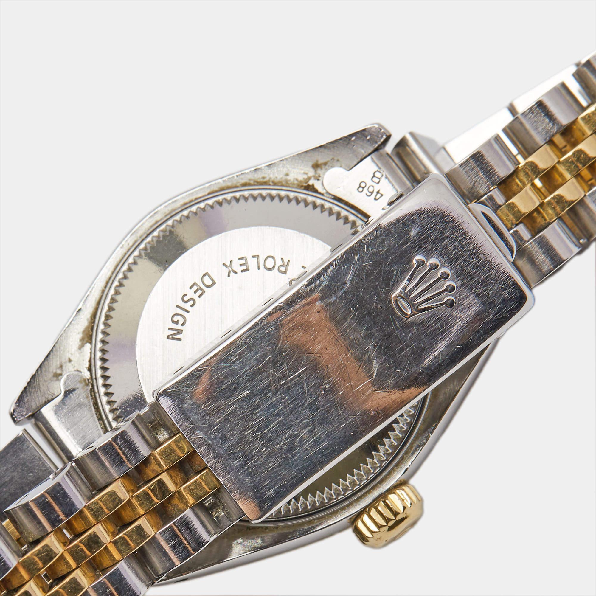 Rolex Champagner-Diamant 18k Gelbgold und Edelstahl Datejust 69173 im Angebot 2