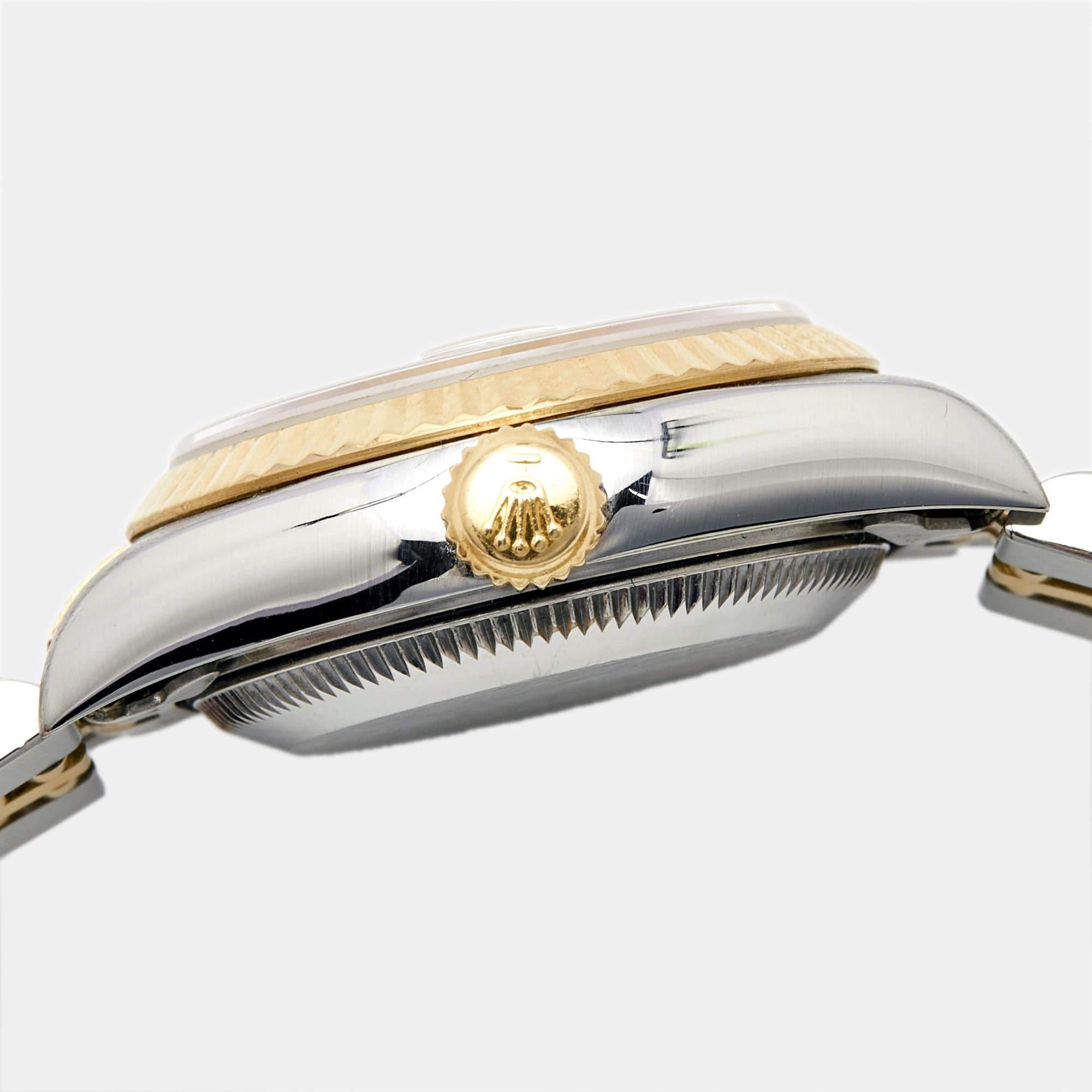 Rolex Montre Datejust 79173 en or jaune 18 carats et acier inoxydable avec diamants champagne pour femmes  1