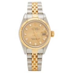 Rolex Champagne Diamonds 18K And Datejust 69173  Women's Wristwatch 26 mm