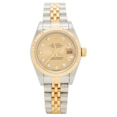 Rolex Champagne Diamonds 18K  And Datejust 69173 Women's Wristwatch 26 mm