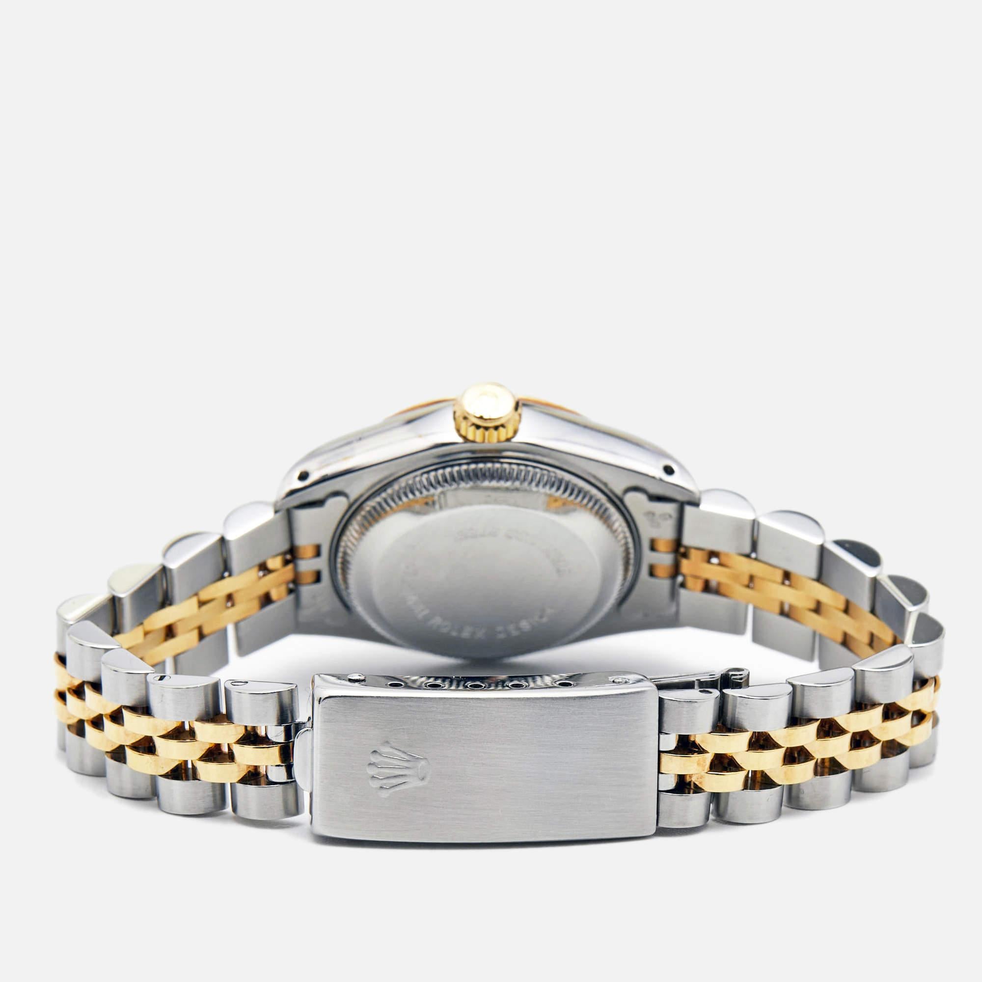 Rolex Champagne Diamonds 18K Yellow Gold And  69173 Women's Wristwatch 26 mm 1