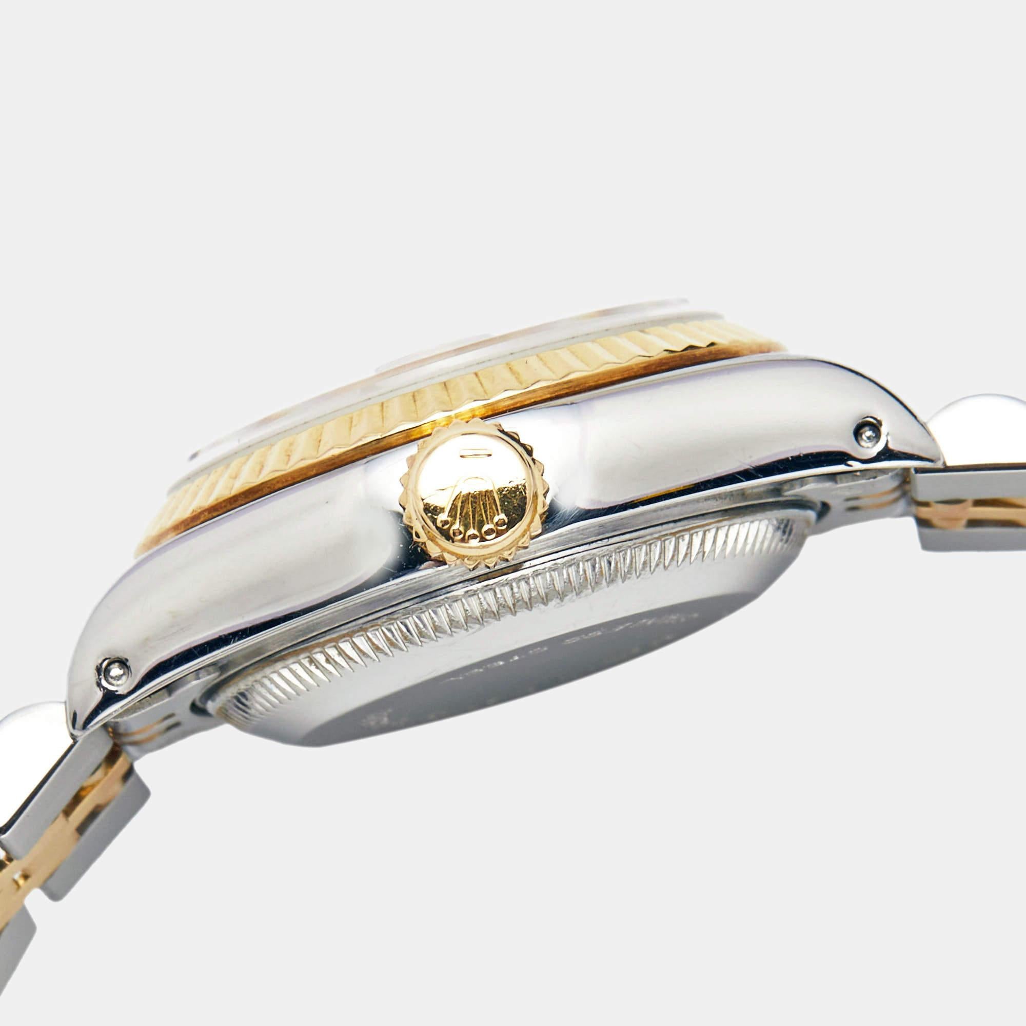 Rolex Champagne Diamonds 18K Yellow Gold And  69173 Women's Wristwatch 26 mm 2