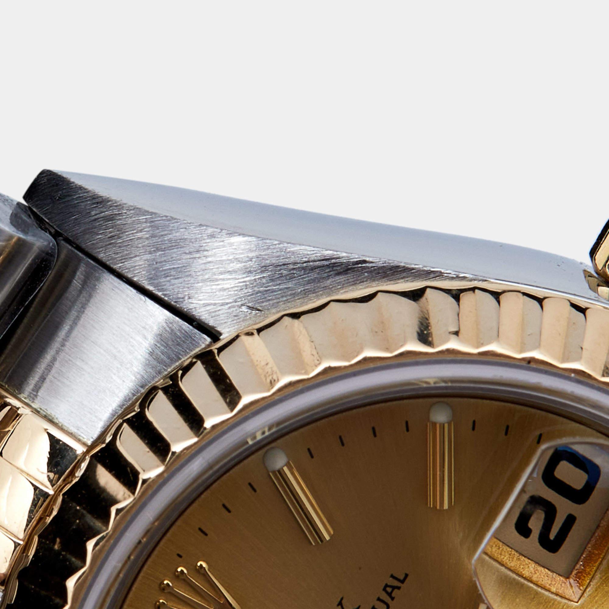 Rolex Champagne Diamonds 18K Yellow Gold And Women's Wristwatch 26 mm 3