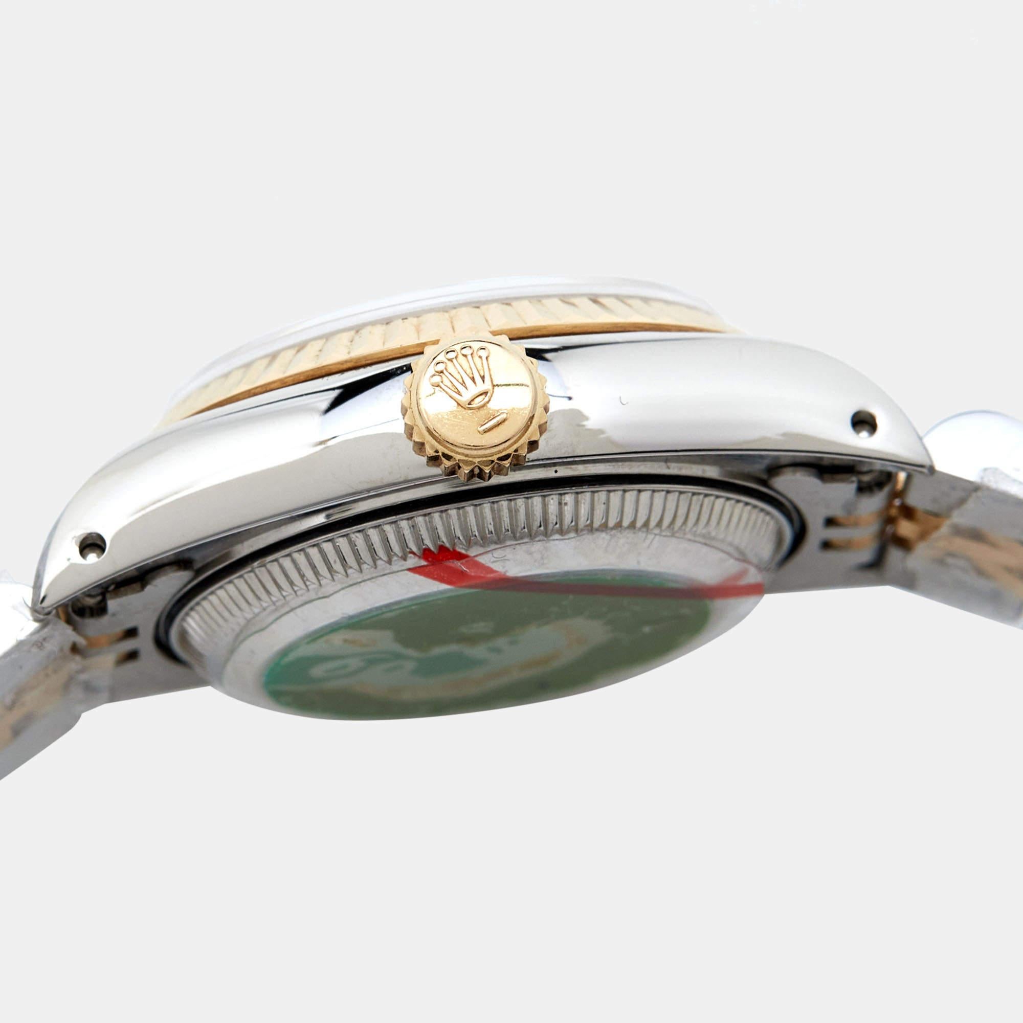 Rolex Champagne Diamonds 18K Yellow Gold Datejust 69173 Women's Wristwatch 26 mm 2