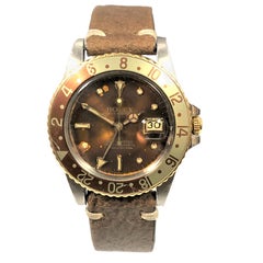 Rolex circa 1975 Steel and 14 Karat Gold Ref 1675 GMT "Root Beer" Wristwatch