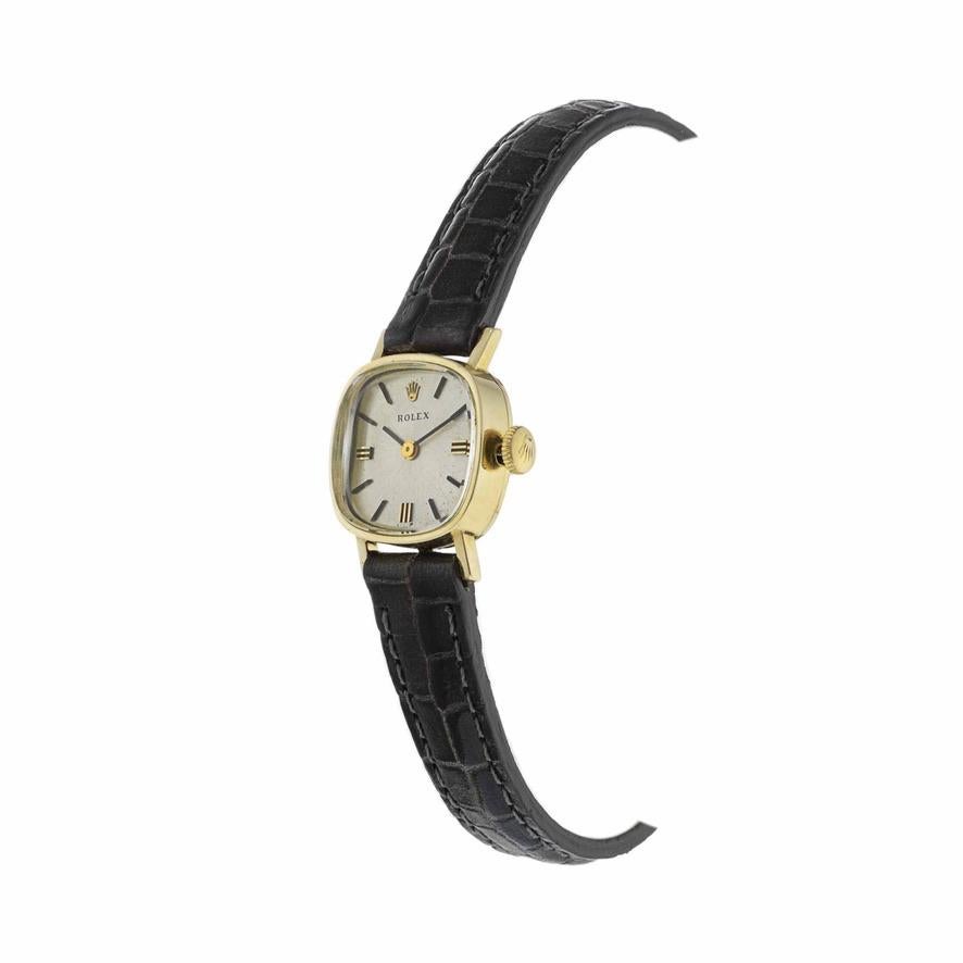 Retro Rolex Cocktail Watch 14K Yellow Gold Manual Wind For Sale