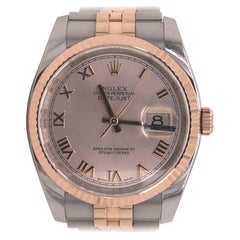 Rolex Concentric Dial Roulette Auto Datejust 36mm Steel Gold Men's Watch 116231