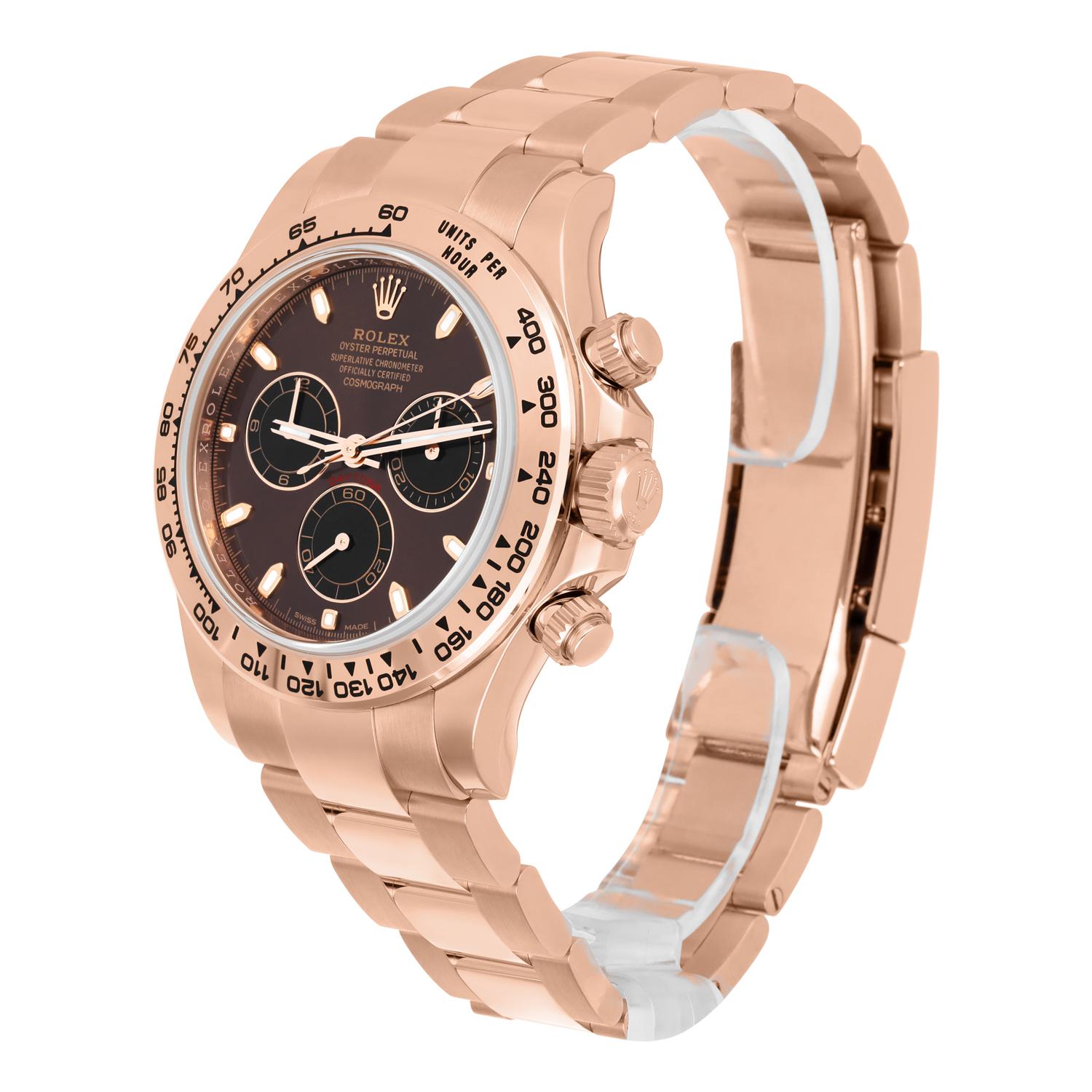 Rolex Cosmograph Daytona 116505 18K Rose Gold Watch Chocolate Dial UNWORN 2022 In New Condition For Sale In New York, NY