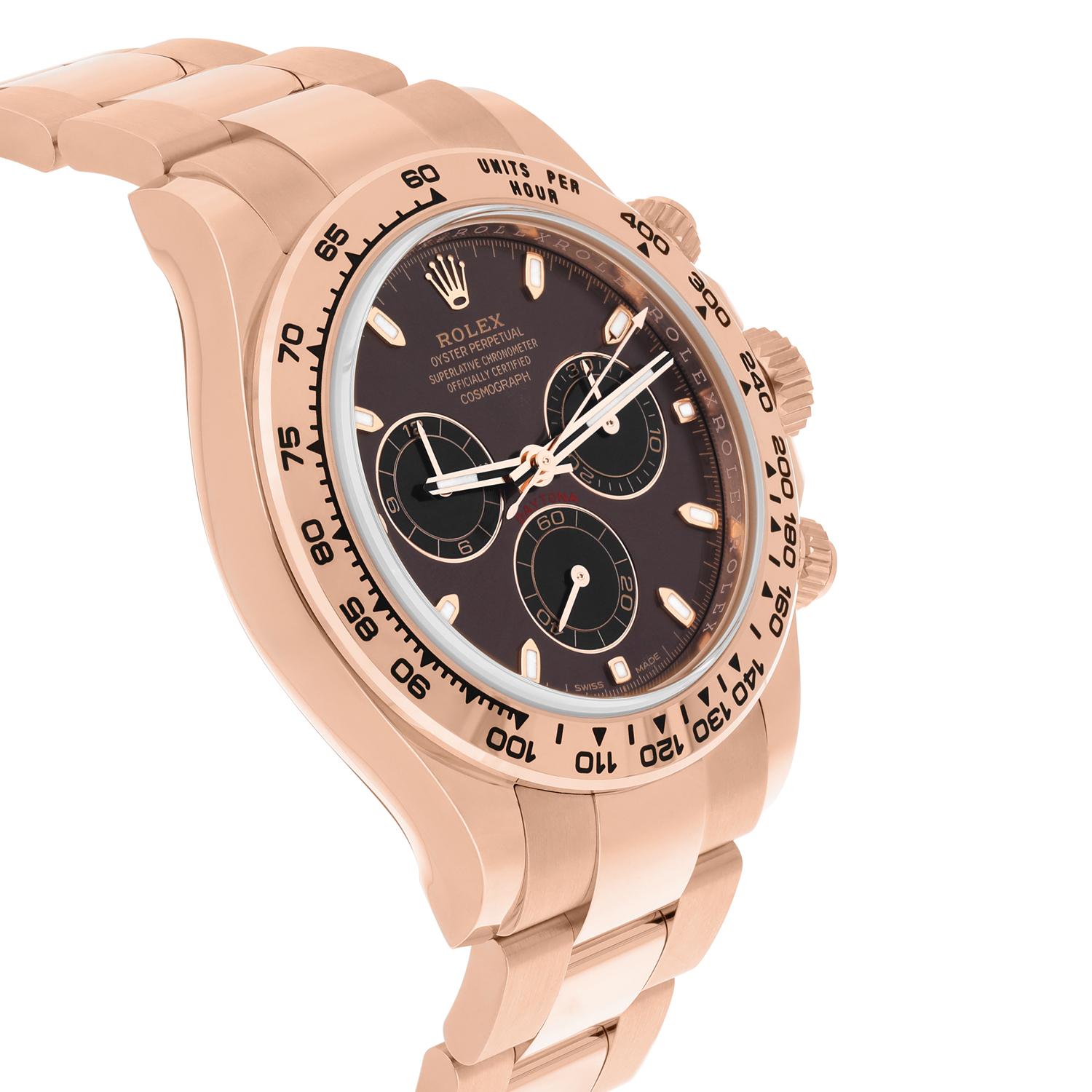 Men's Rolex Cosmograph Daytona 116505 18K Rose Gold Watch Chocolate Dial UNWORN 2022 For Sale