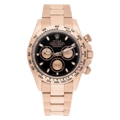 Rolex Cosmograph Daytona 116505 Black Dial Pink Subdials 18K Rose Gold Box/Card