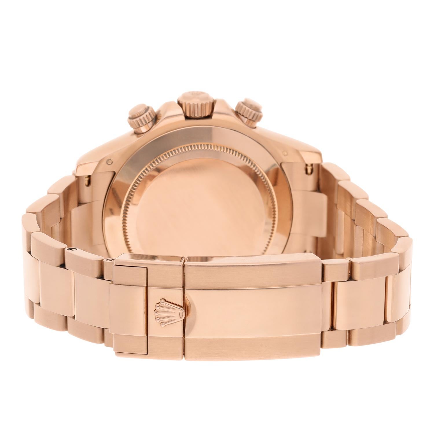 Rolex Cosmograph Daytona 116505 Black Dial Pink Subdials 18K Rose Gold Box/Card en vente 3