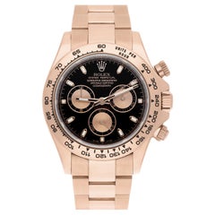 Rolex Cosmograph Daytona 116505 Black Dial Pink Subdials 18K Rose Gold Box/Card