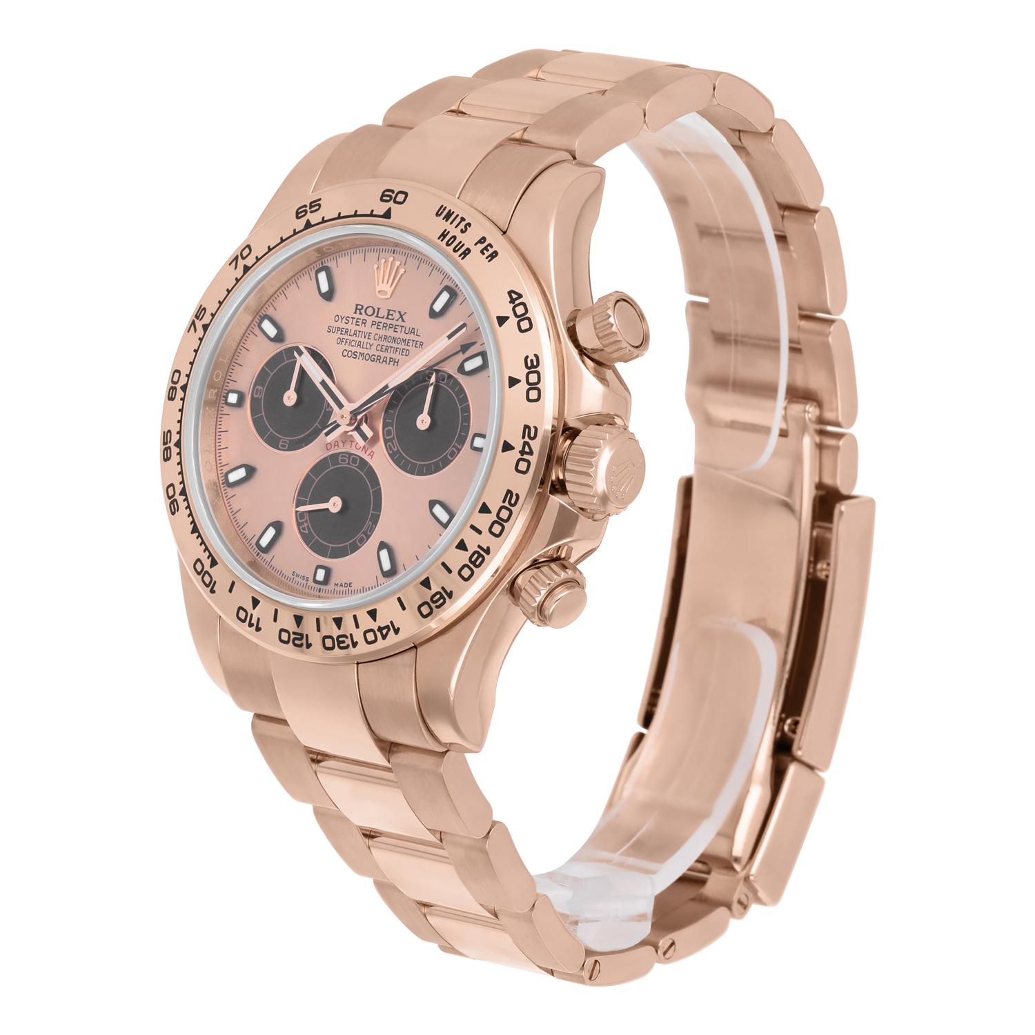 Modern Rolex Cosmograph Daytona 116505 Pink/Black Dial 18K Rose Gold Complete 2011 For Sale