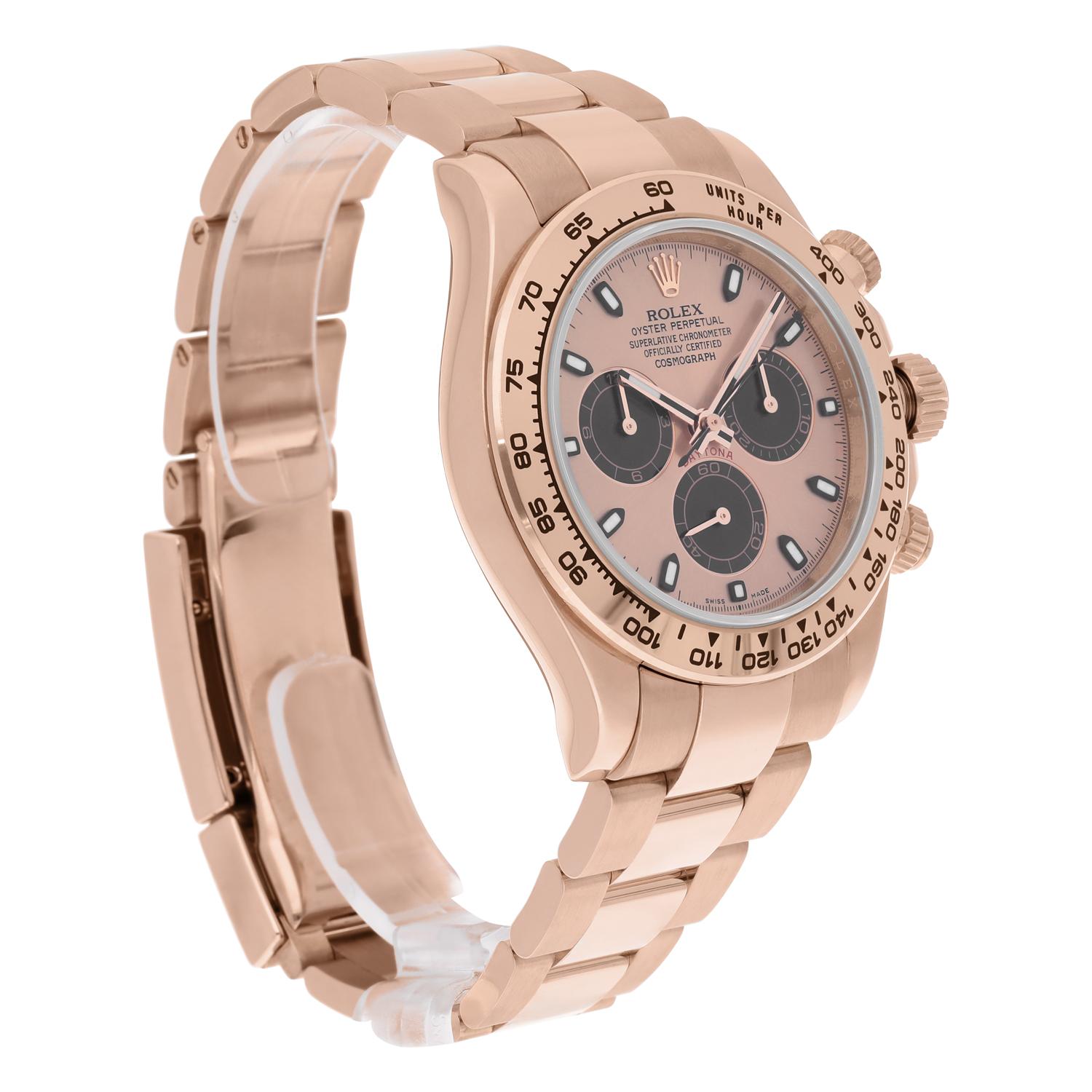 Rolex Cosmograph Daytona 116505 Pink/Black Dial 18K Rose Gold Complete 2011 In Excellent Condition For Sale In New York, NY