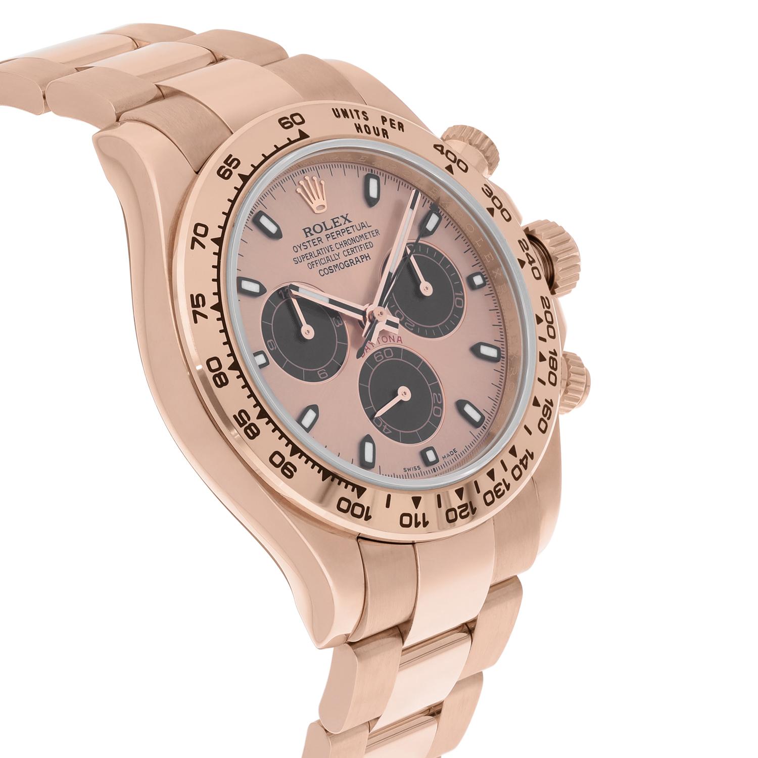 Rolex Cosmograph Daytona 116505 Pink/Black Dial 18K Rose Gold Complete 2011 For Sale 1