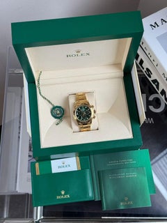Rolex Cosmograph Daytona 116508 18k Yellow Gold Green Dial Full Set