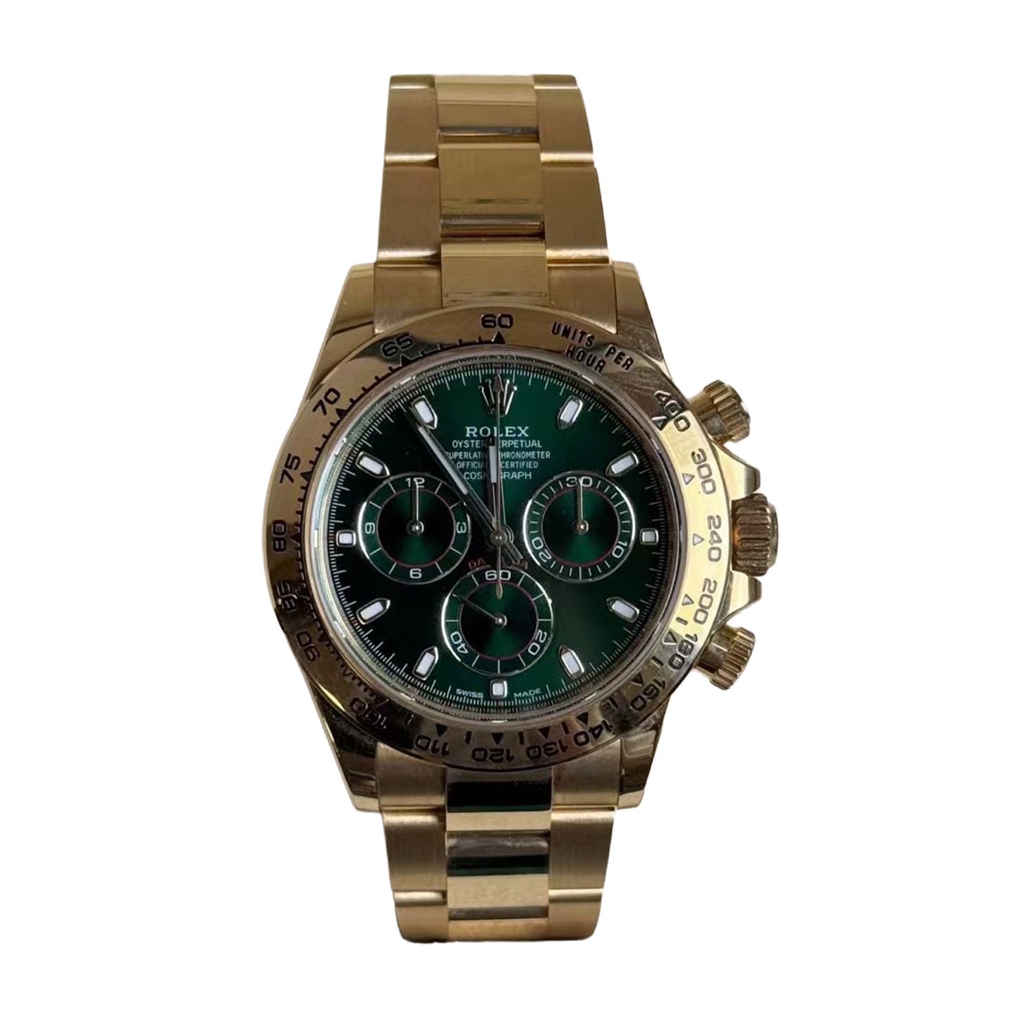 Rolex Cosmograph Daytona 116508 Or jaune 18k Cadran vert Set complet