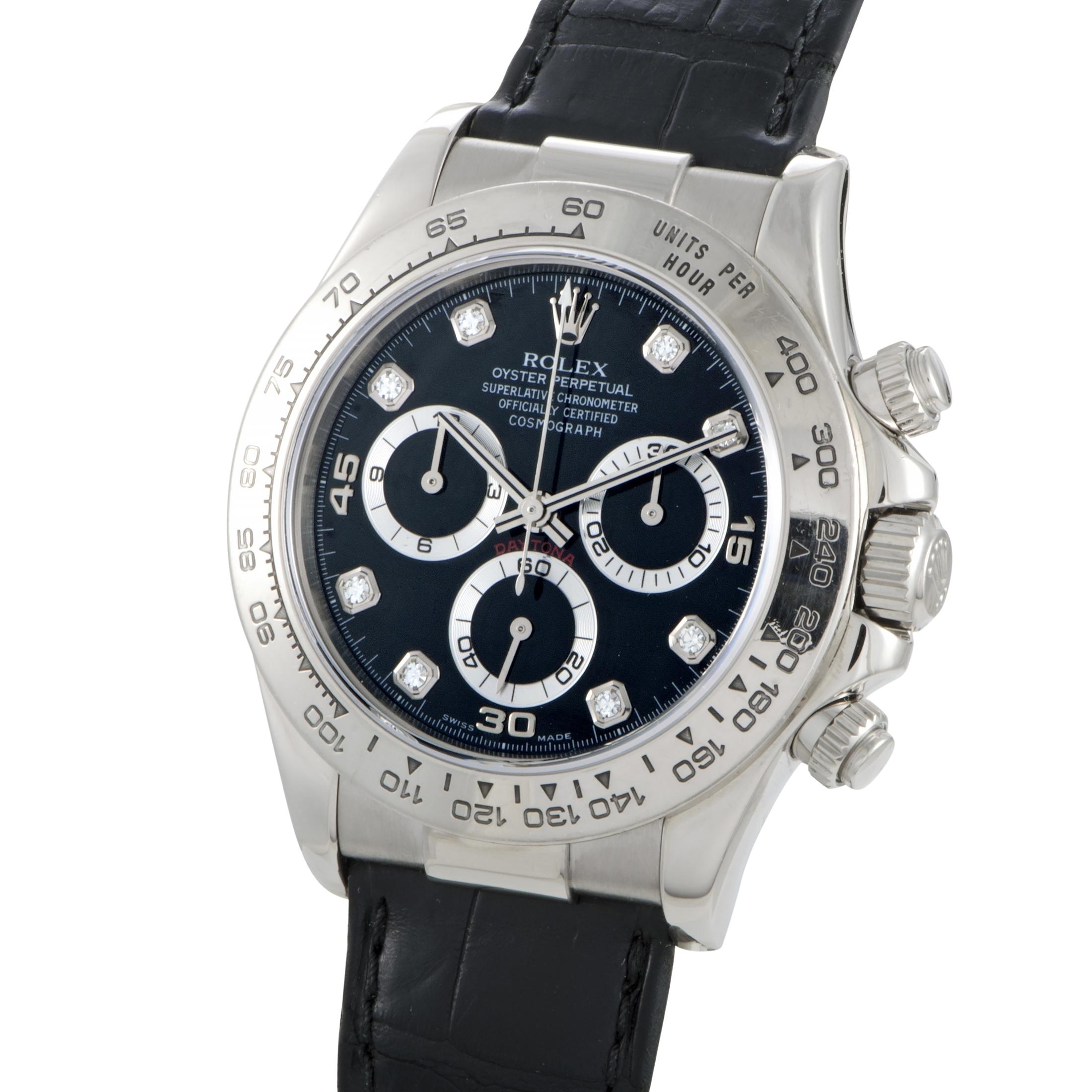 A resolutely sporty and technically sophisticated expression of the brand’s highly revered style of uncompromising excellence and aesthetic refinement, this sublime timepiece from Rolex ensures an astonishing level of reliability and comfort in an