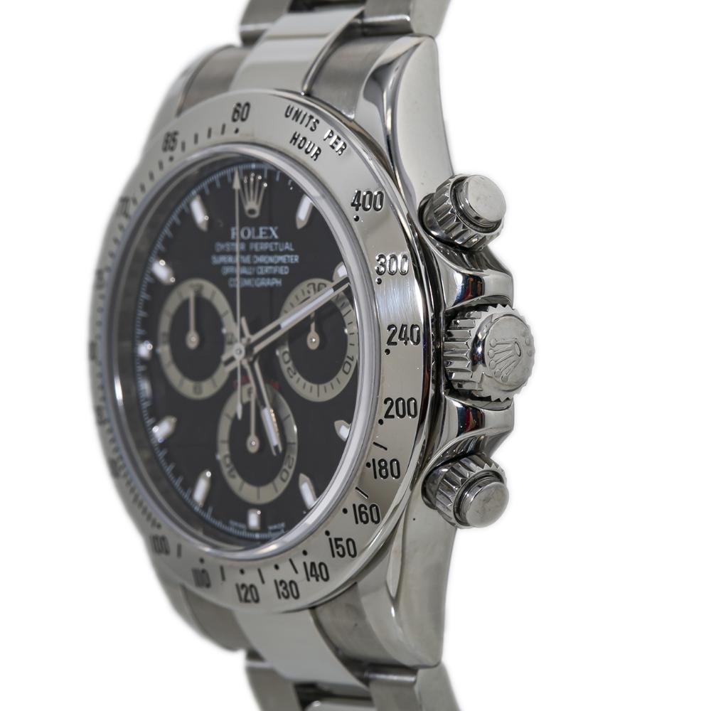 Contemporary Rolex Cosmograph Daytona 116520 Automatic Black Dial Complete Box/Papers For Sale