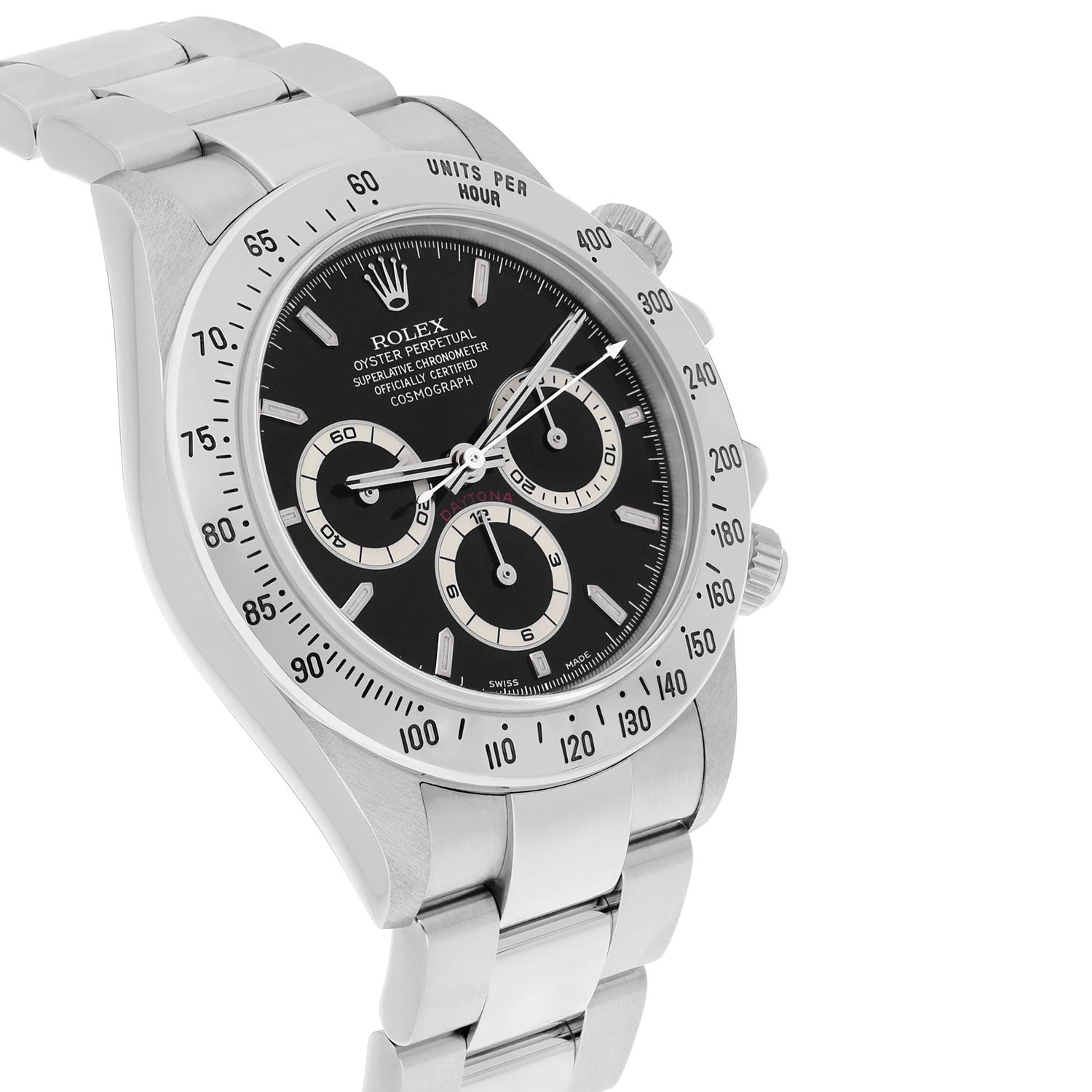 Rolex Cosmograph Daytona 16520 Cadran noir Mouvement Zenith Vintage 2000 Complet en vente 1