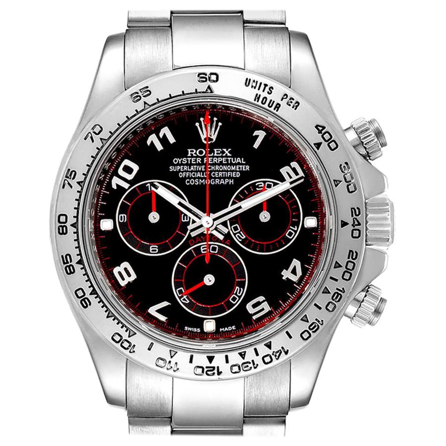 Rolex Cosmograph Daytona 18 Karat White Gold Black Dial Men's Watch 116509 For Sale