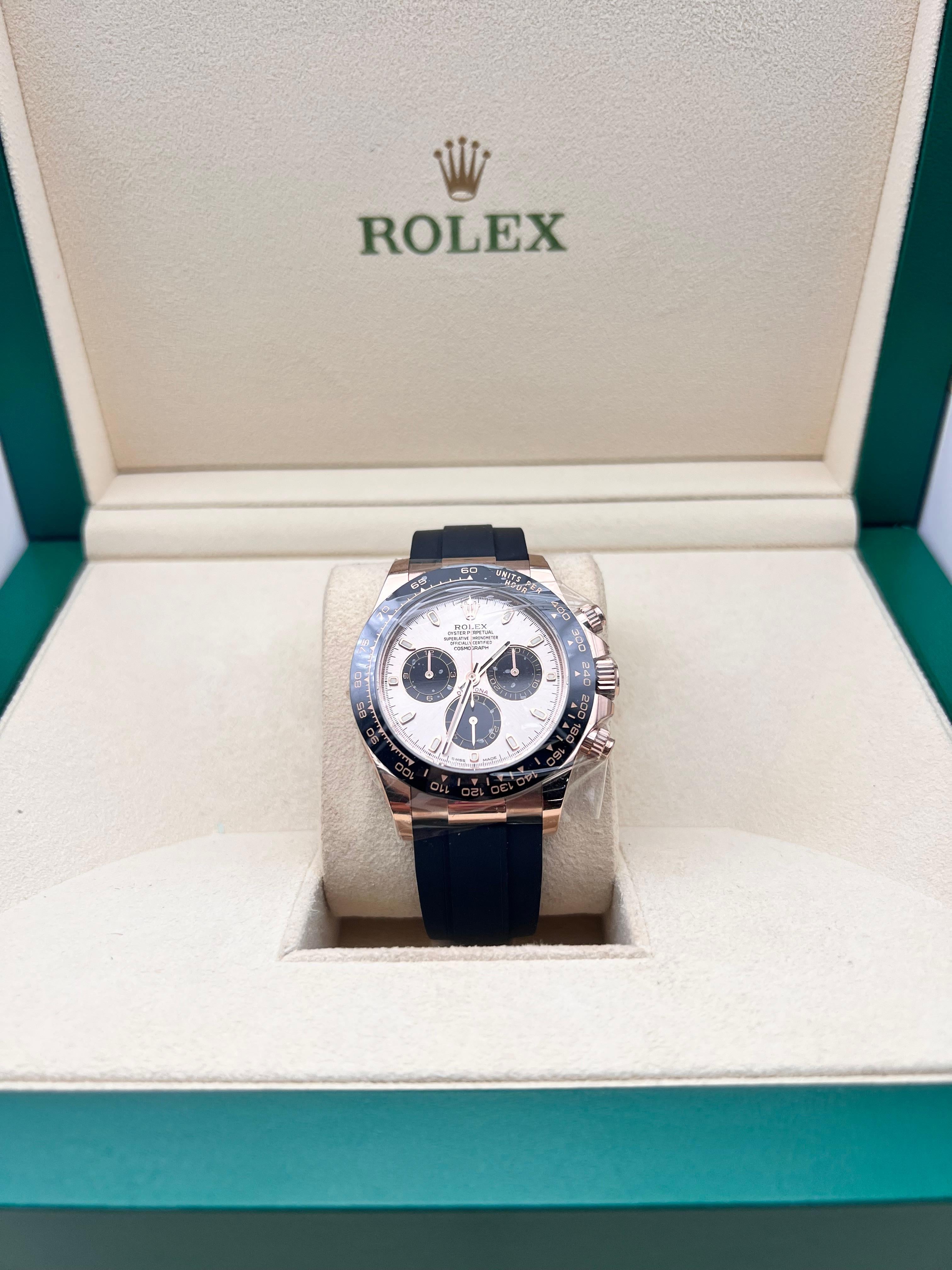 Contemporary Rolex Cosmograph Daytona 18ct Everose gold with box and papers For Sale