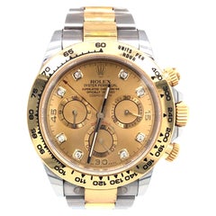 Used Rolex Cosmograph Daytona 18 Carat Two-Tone Yellow Gold Diamond Dial Oyster Watch