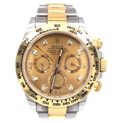 Montre Rolex Cosmograph Daytona en or jaune bicolore 18 carats avec cadran en diamants - Oyster