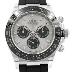 Rolex Cosmograph Daytona 18K Gold Ceramic Steel Silver Dial Mens Watch 116519LN