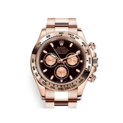 Rolex Cosmograph Daytona 18 Karat Gold Black and Pink Dial Men's Watch 116505