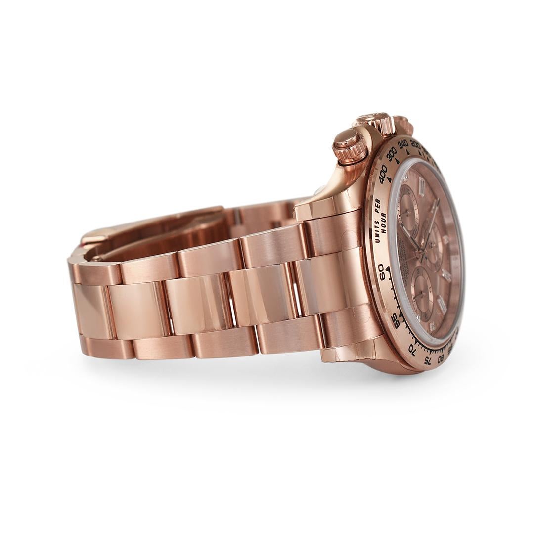 Men's Rolex Cosmograph Daytona 18K Rose gold, MDL 116505 Factory Diamond Pink Dial For Sale