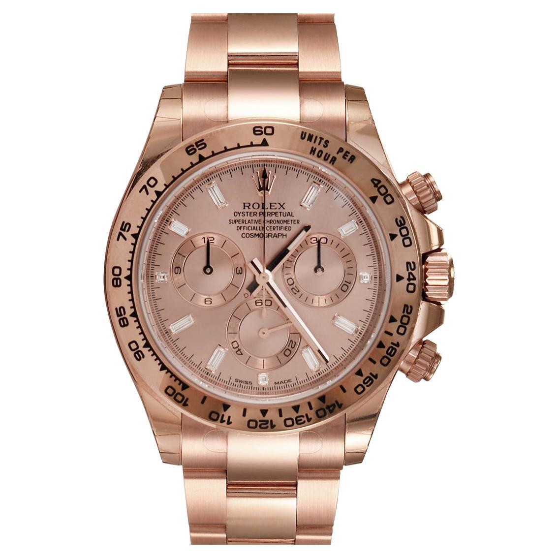Rolex Cosmograph Daytona 18K Rose gold, MDL 116505 Factory Diamond Pink Dial For Sale