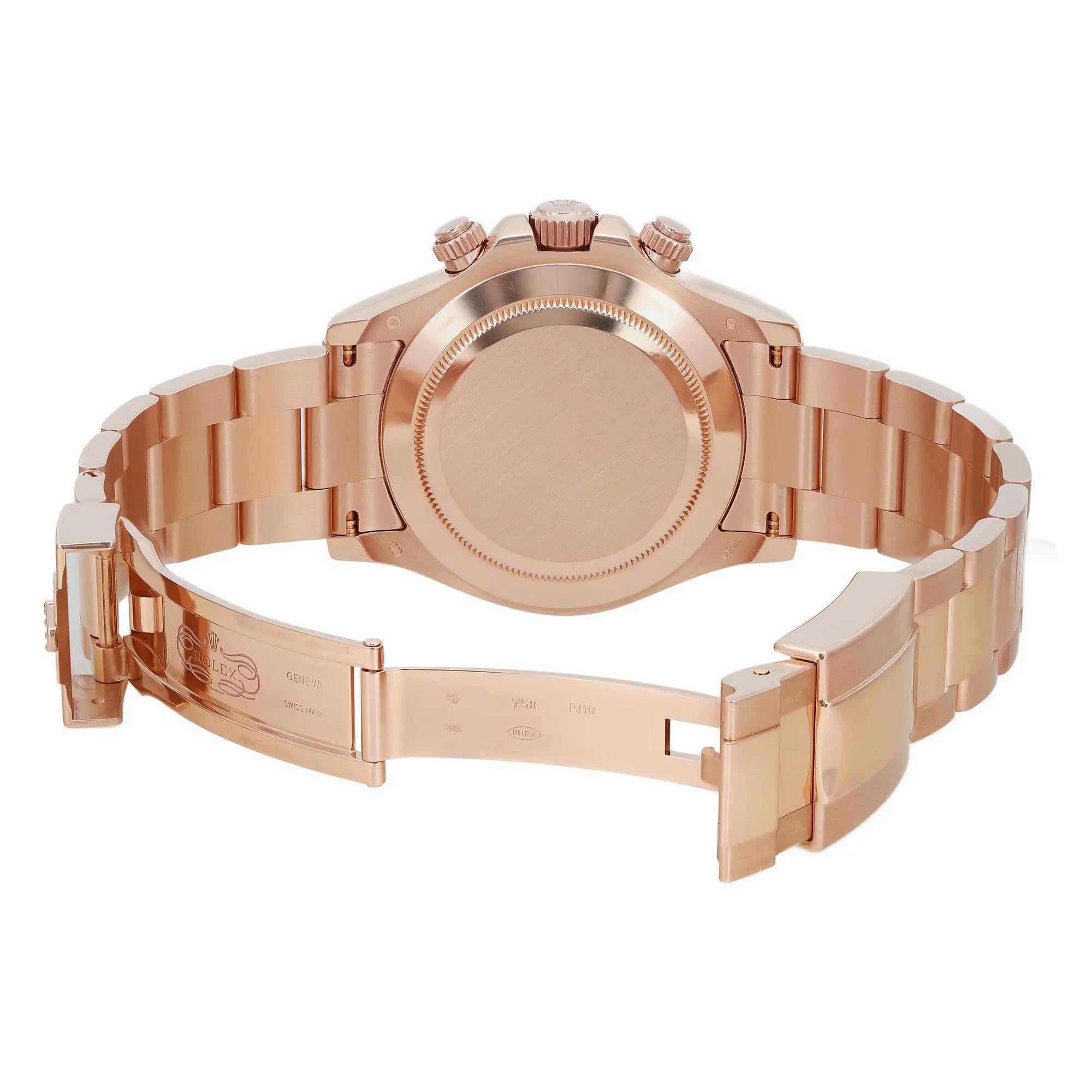 Rolex Cosmograph Daytona 18K Rose Gold Sundust Dial Automatic Mens Watch 116505 In Excellent Condition For Sale In New York, NY