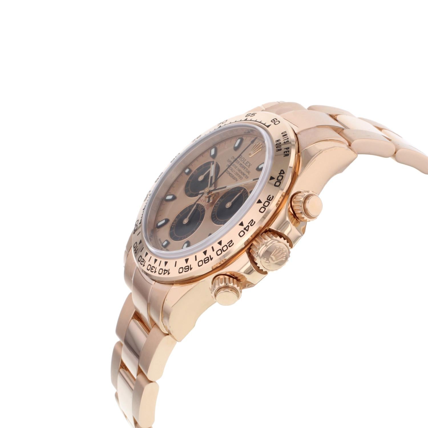 Rolex Cosmograph Daytona Montre automatique pour hommes en or rose 18 carats avec cadran rose 116505 Unisexe en vente