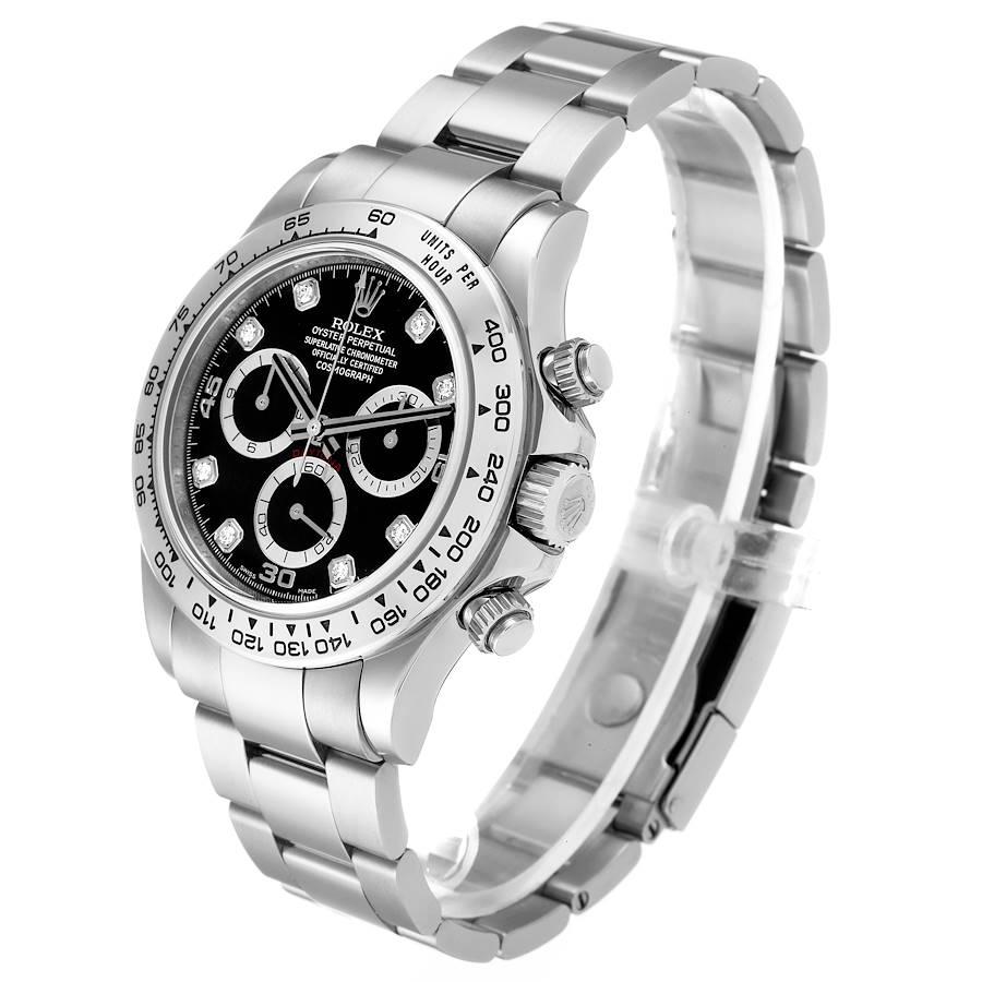 Men's Rolex Cosmograph Daytona 18K White Gold Diamond Mens Watch 116509 Box Card For Sale