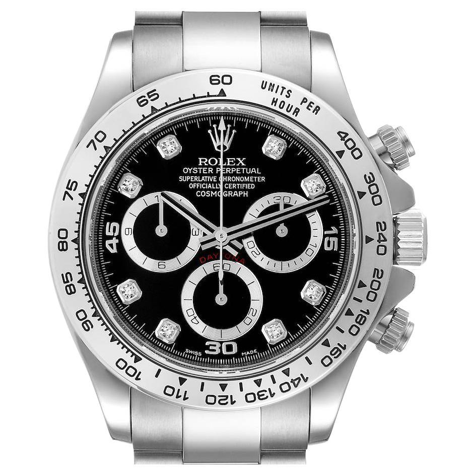 Rolex Cosmograph Daytona 18K White Gold Diamond Mens Watch 116509 Box Card For Sale