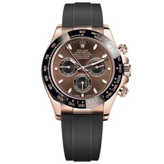 Rolex Montre chronographe Cosmograph Daytona en or 18 carats et céramique Everose avec bracelet en croco