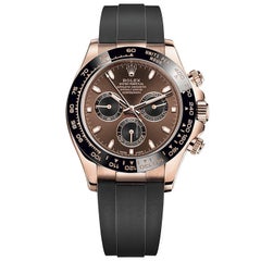 Rolex Montre chronographe Cosmograph Daytona en or 18 carats et céramique Everose avec bracelet en croco