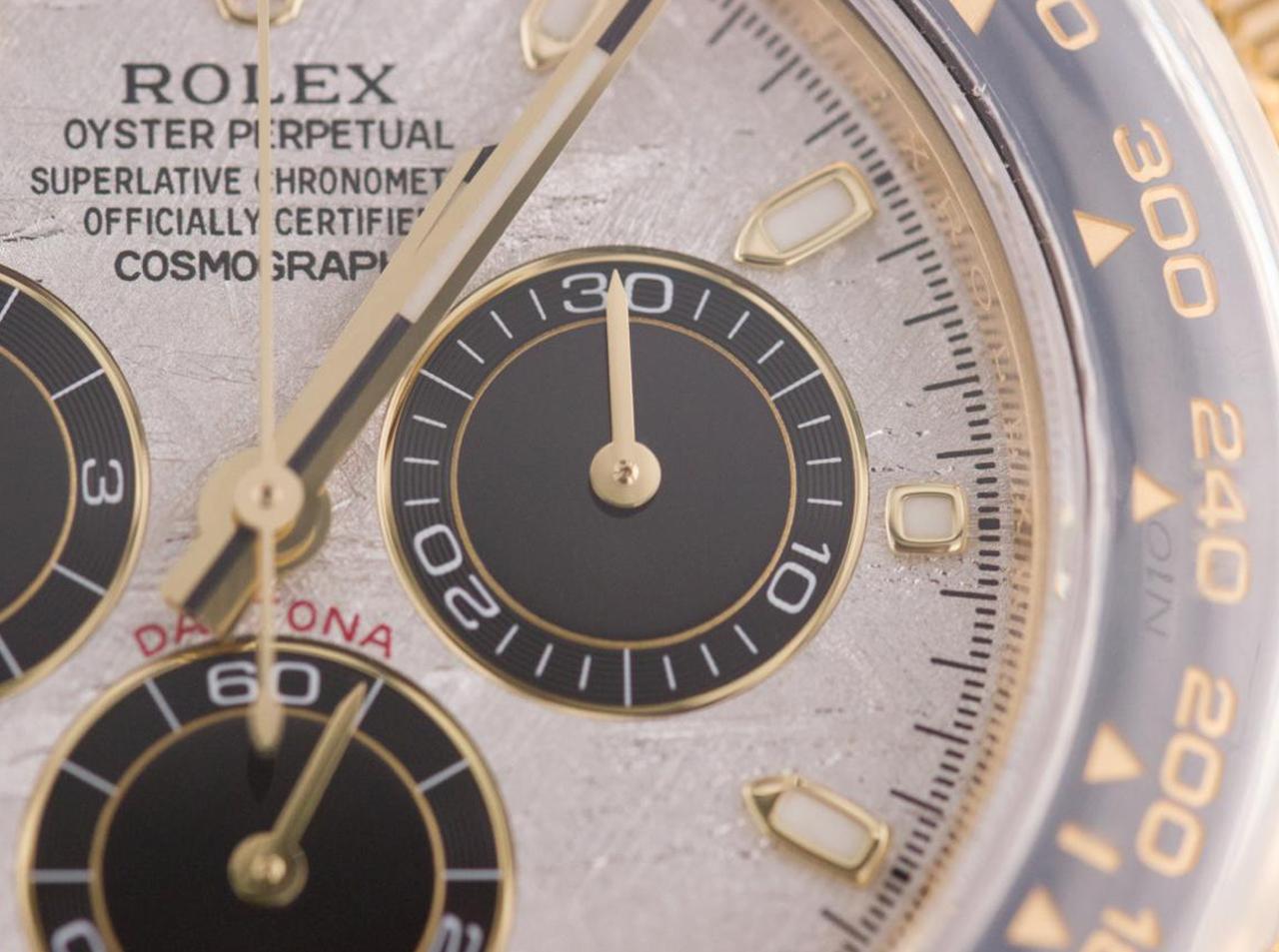 Rolex Cosmograph Daytona 40 Meteorite Dial Oysterflex Yellow Gold Watch 116518LN For Sale 1