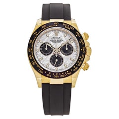 Used Rolex Cosmograph Daytona 40 Meteorite Dial Oysterflex Yellow Gold Watch 116518LN